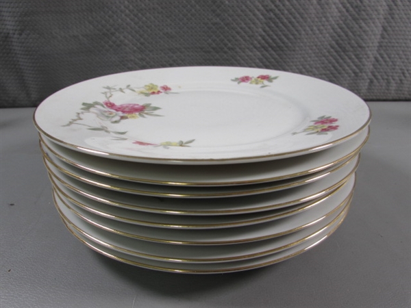 48 PC GERMAN BAVARIA WILD ROSE FINE CHINA DINNERWARE