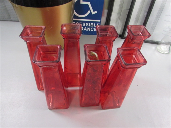 VINTAGE ICE BUCKET, MENU HOLDERS, VASES & MORE