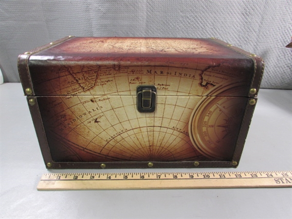 TREASURE CHEST STORAGE BOX & TIN KETTLE