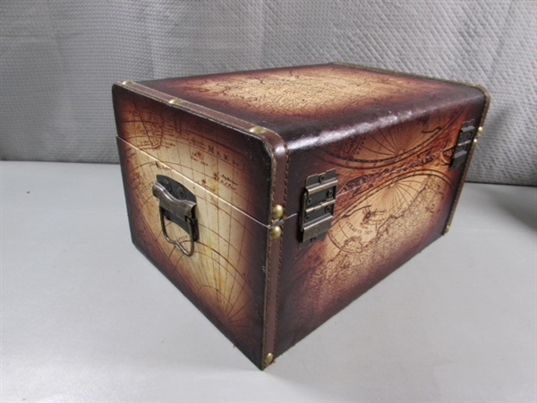 TREASURE CHEST STORAGE BOX & TIN KETTLE