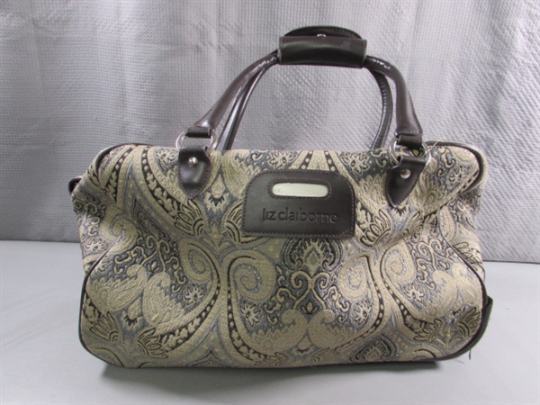 LIZ CLAIBORNE WHEELED DUFFLE BAG