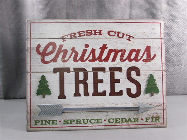 CHRISTMAS TREES SIGN - DECOR