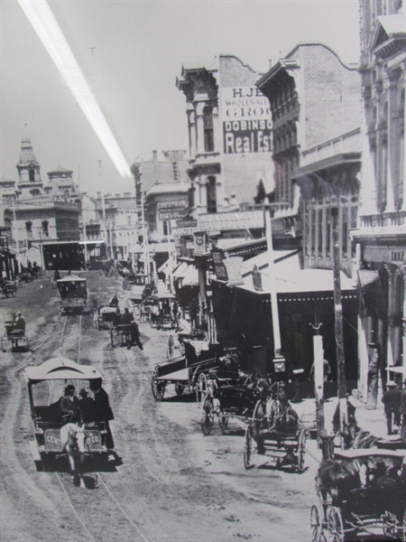 VINTAGE HORSE & BUGGY OLD TIME PRINT/PHOTO - FRAMED UNDER GLASS