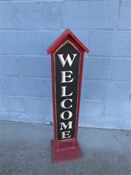 METAL "WELCOME" "WE ARE CLOSED" FREE STANDING SIGN