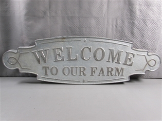 "WELCOME TO OUR FARM" TIN SIGN