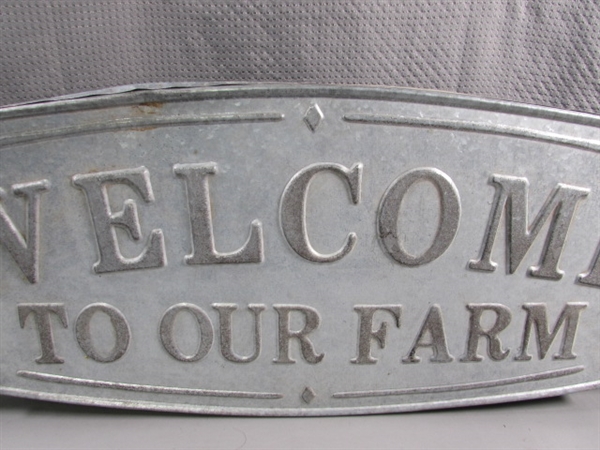 WELCOME TO OUR FARM TIN SIGN