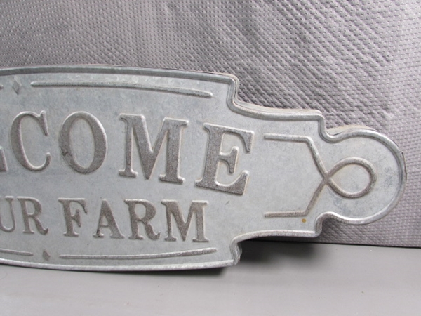 WELCOME TO OUR FARM TIN SIGN