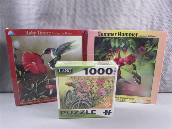 3 NEW/SEALED 500 & 1000 PIECE JIGSAW PUZZLES