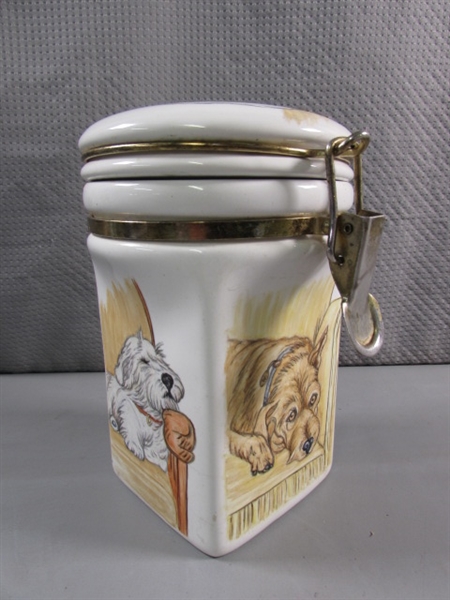 CANISTER WITH HAND DRAWN ART BY BUD SANDFORD 1988