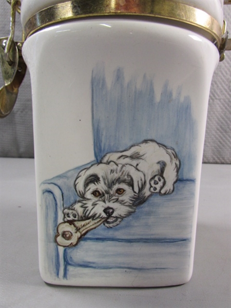 CANISTER WITH HAND DRAWN ART BY BUD SANDFORD 1988