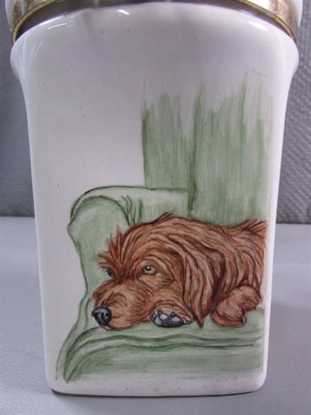 CANISTER WITH HAND DRAWN ART BY BUD SANDFORD 1988