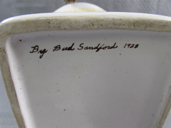 CANISTER WITH HAND DRAWN ART BY BUD SANDFORD 1988