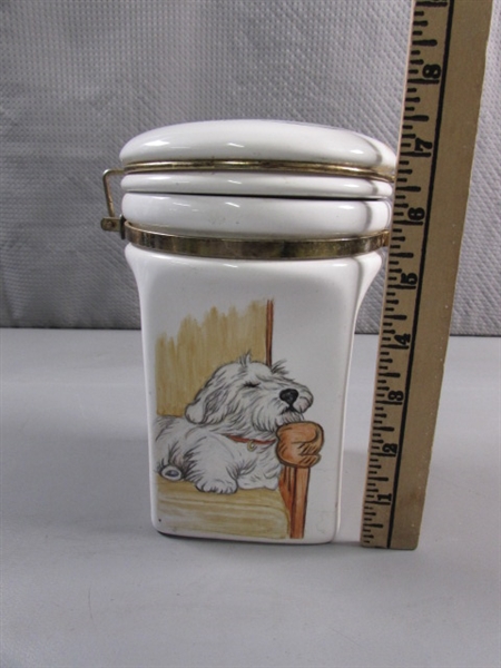 CANISTER WITH HAND DRAWN ART BY BUD SANDFORD 1988