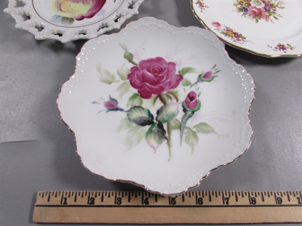 6 VINTAGE CHINA PLATES & 2 NEW CERAMIC PLATES