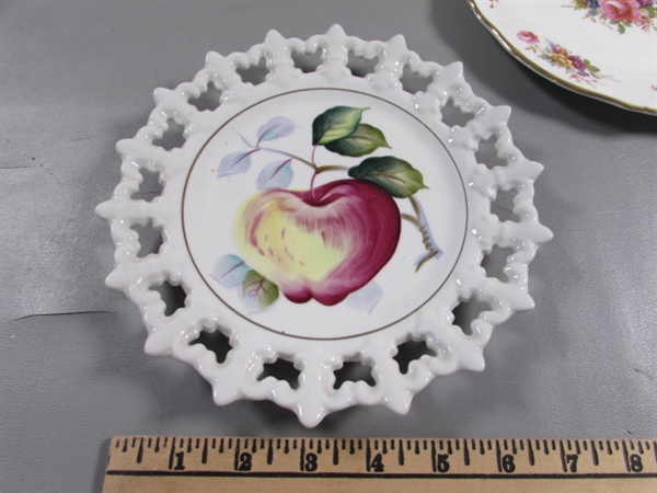 6 VINTAGE CHINA PLATES & 2 NEW CERAMIC PLATES