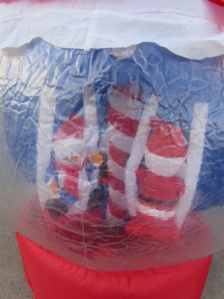 INFLATABLE ANIMATED CHRISTMAS MERRY-GO-ROUND SNOWGLOBE