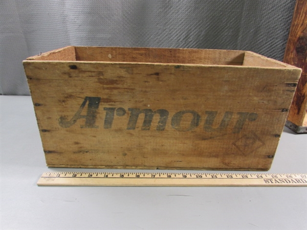 PEPSI-COLA & ARMOUR VINTAGE WOODEN CRATES/BOXES