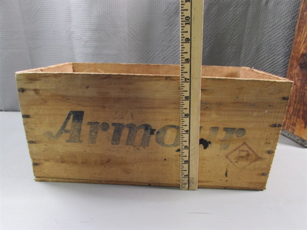 PEPSI-COLA & ARMOUR VINTAGE WOODEN CRATES/BOXES