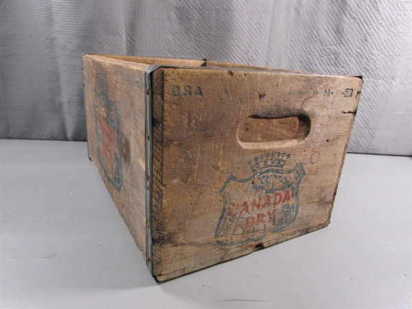 VINTAGE AGA & CANADA DRY WOODEN CRATES