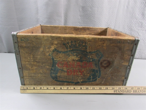 VINTAGE AGA & CANADA DRY WOODEN CRATES