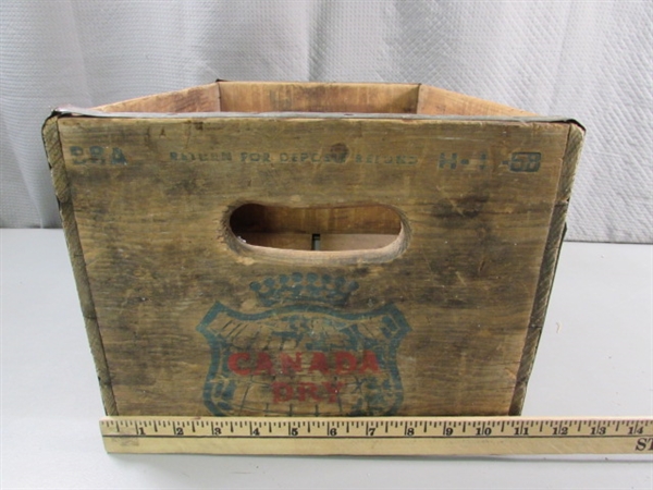 VINTAGE AGA & CANADA DRY WOODEN CRATES