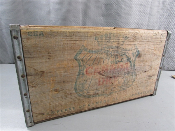 VINTAGE AGA & CANADA DRY WOODEN CRATES