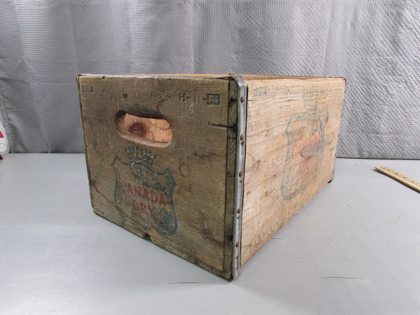 VINTAGE AGA & CANADA DRY WOODEN CRATES