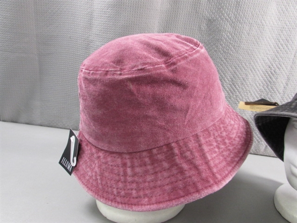 2 NEW COTTON BUCKET HATS