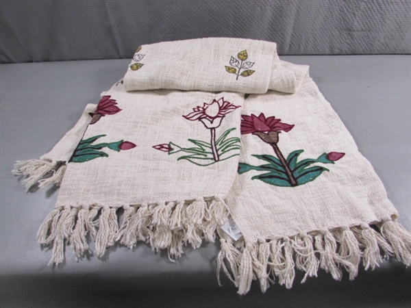 NEW FLORAL DESIGN COTTON WOVEN THROW