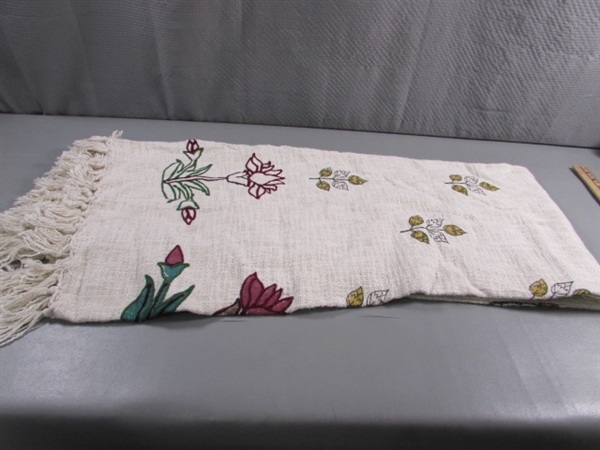 NEW FLORAL DESIGN COTTON WOVEN THROW