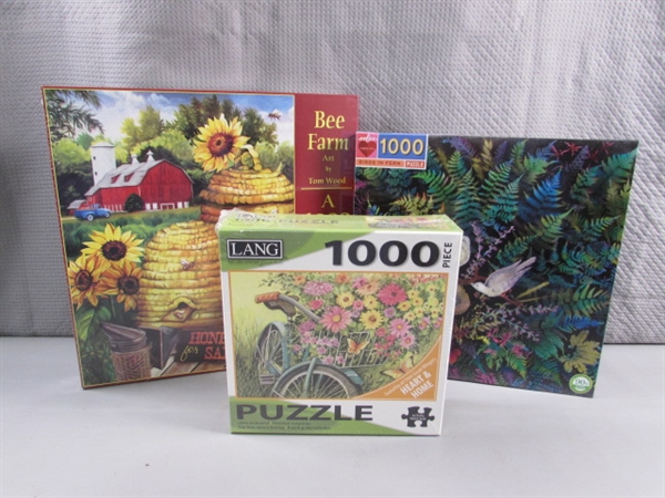 3 NEW 1000 PC JIGSAW PUZZLES - BIRDS & BEES