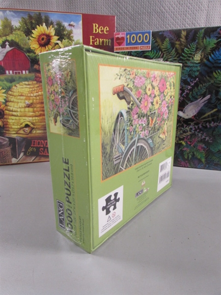 3 NEW 1000 PC JIGSAW PUZZLES - BIRDS & BEES