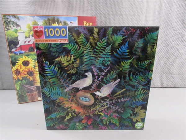 3 NEW 1000 PC JIGSAW PUZZLES - BIRDS & BEES