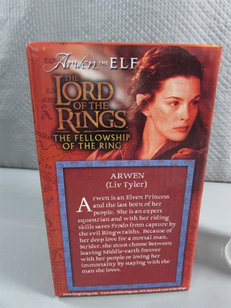 LORD OF THE RINGS TRILOGY IN PAPERBACK & THREE NEW GLASS GOBLETS THAT LIGHT UP