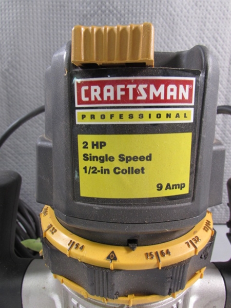 CRAFTSMAN 2HP PROFESSIONAL ROUTER W/ 1/2 COLLET & ALPHABET TEMPLATES