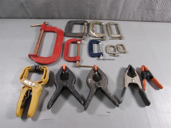 ASSORTED SIZES & STYLES OF CLAMPS