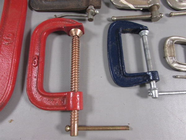 ASSORTED SIZES & STYLES OF CLAMPS