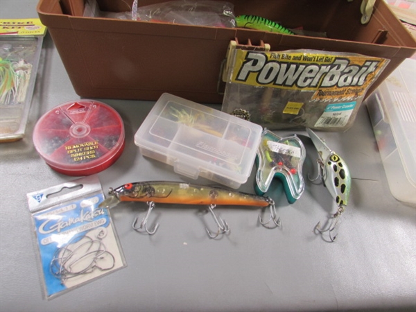 LARGE ASSORTMENT OF FISHING TACKLE & TACKLE BOXES