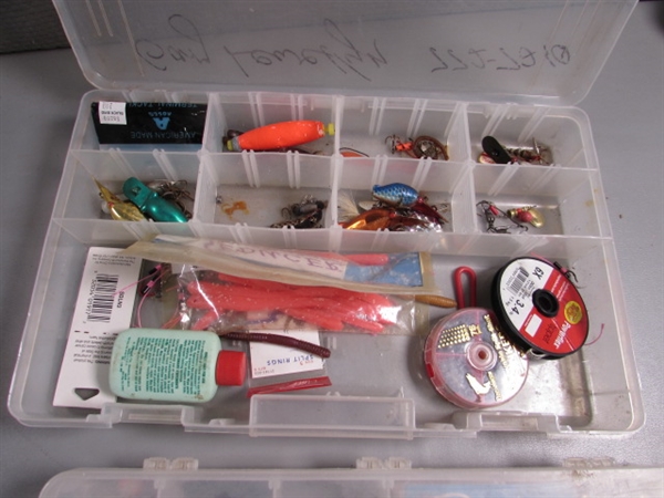 LARGE ASSORTMENT OF FISHING TACKLE & TACKLE BOXES