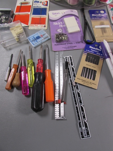 ASSORTED SEWING NOTIONS & SUPPLIES