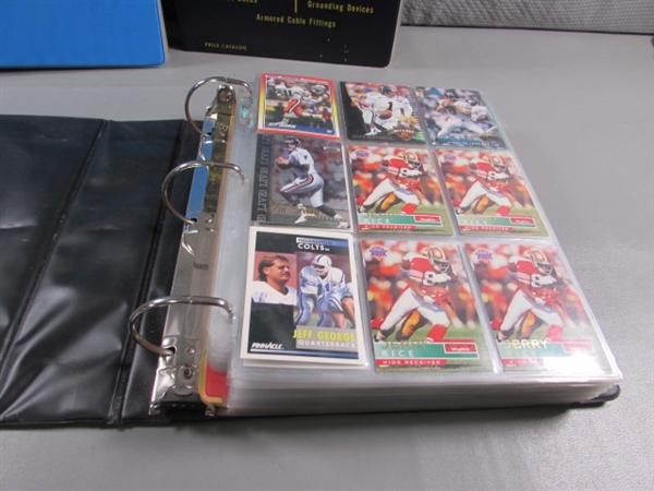 3 BINDERS WITH VARIOUS SPORTS CARDS