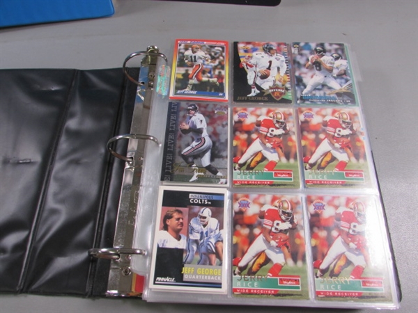 3 BINDERS WITH VARIOUS SPORTS CARDS