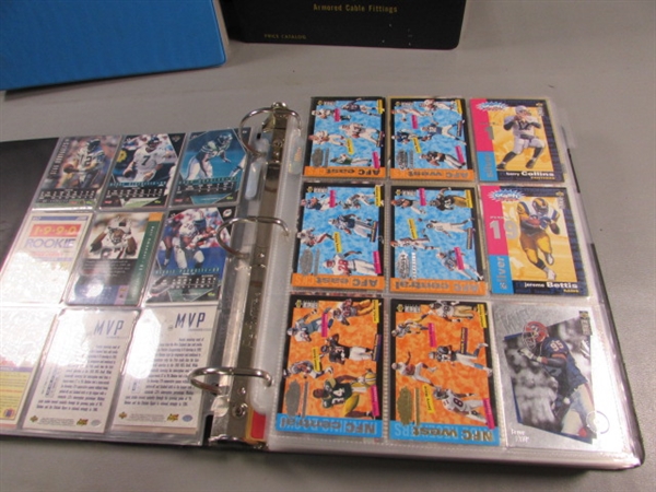 3 BINDERS WITH VARIOUS SPORTS CARDS