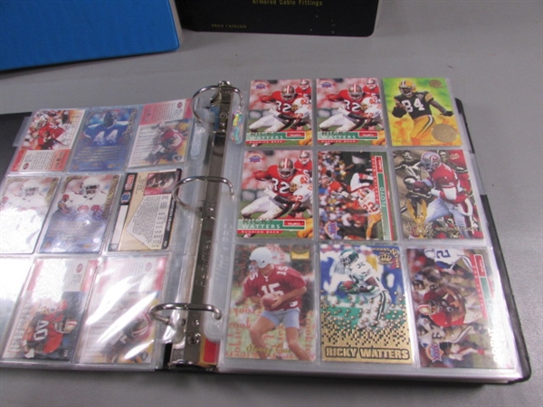 3 BINDERS WITH VARIOUS SPORTS CARDS