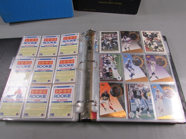 3 BINDERS WITH VARIOUS SPORTS CARDS