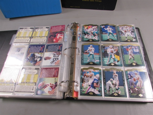 3 BINDERS WITH VARIOUS SPORTS CARDS