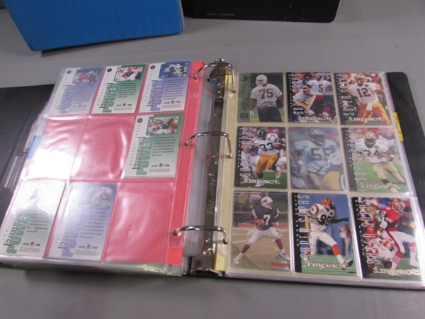 3 BINDERS WITH VARIOUS SPORTS CARDS