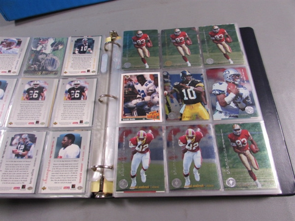 3 BINDERS WITH VARIOUS SPORTS CARDS