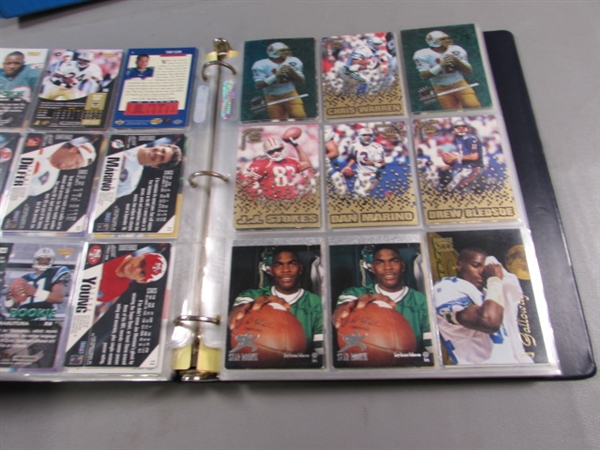 3 BINDERS WITH VARIOUS SPORTS CARDS