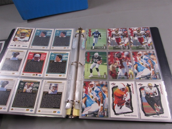 3 BINDERS WITH VARIOUS SPORTS CARDS